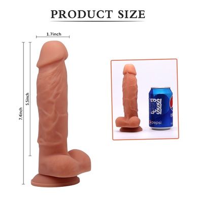 Saugnapf lesbisches Dildo-Sex-Spielzeug 7,4 Zoll-gesundes Silikon Soem-ODM