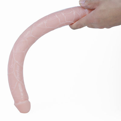 Wasserdichtes realistisches Doppeltes ging Dong 38cm voran, die für Frauen flexibel sind