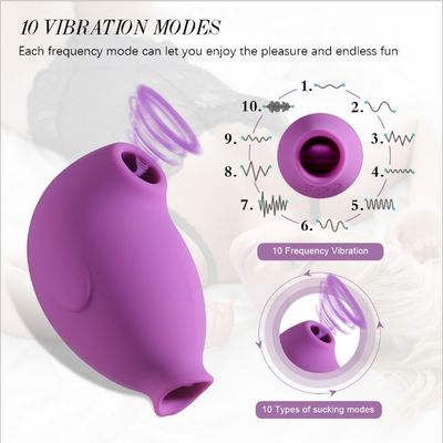 Erschütterungs-Modus-elektrischer Zungen-Sex Toy Sucking Vibrator For Women ROHS 10