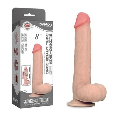 8 Zoll enormer realistischer Dildo-Sex Toy Female Masturbation Dual Layered