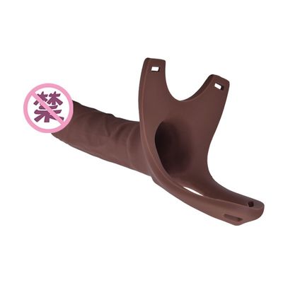 Bügel Soem-Silikon-Saugnapf Dildo-26cm Hollw auf gebogenem Dong