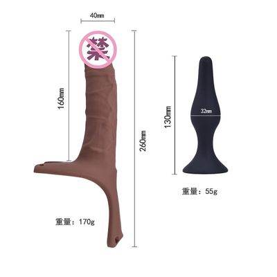 Bügel Soem-Silikon-Saugnapf Dildo-26cm Hollw auf gebogenem Dong