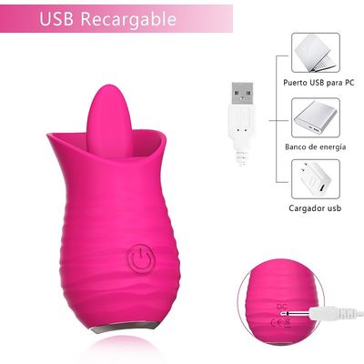 USB, das Rose Red Vibrator Sex Toy-Ei elektrischen leckenden Massager 7000RPM auflädt