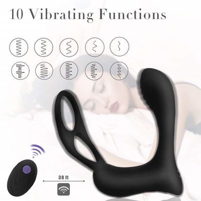 3 in einem männlichen Ring Vibrator Personalised Butt Plug-Radioapparat Fernsteuerungs-400mah