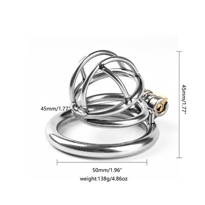 Das Sexspielzeug der Edelstahl-Männer spannt Chastity Cage Male Chastity Device 50mm