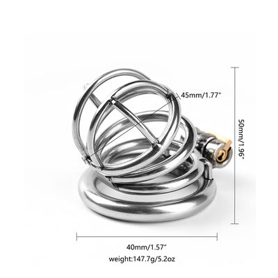 Das Sexspielzeug der Edelstahl-Männer spannt Chastity Cage Male Chastity Device 50mm