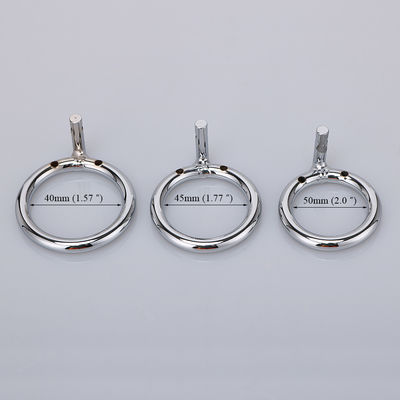 Verschließbares kleines Metall Chastity Cage Vibrator Cock Ring 45mm für Homosexuelles