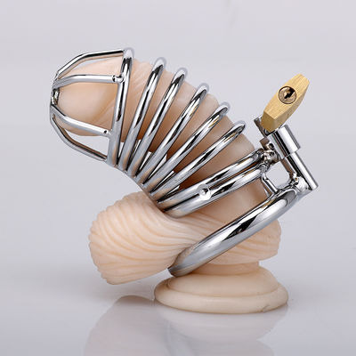 Verschließbares kleines Metall Chastity Cage Vibrator Cock Ring 45mm für Homosexuelles