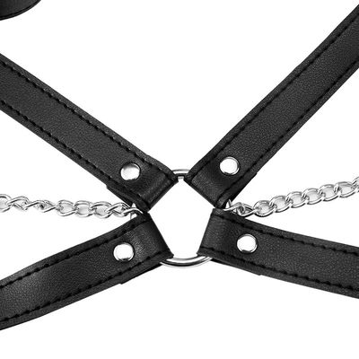 Sex-Fetisch-Knechtschaft CER-schwarze PUs lederne erotischer Halter-Behälter 62cm