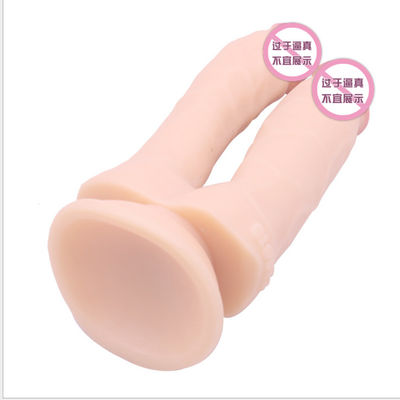18cm TPE-Doppelschicht doppelseitiger Dong Realistic Strap On Vibrator für Erwachsenen