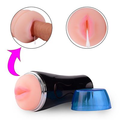 3D maserte elektrischen männlichen Masturbator, Schalen-Kugel-, dievibrator das Saugen von Mund-22cm auflecken